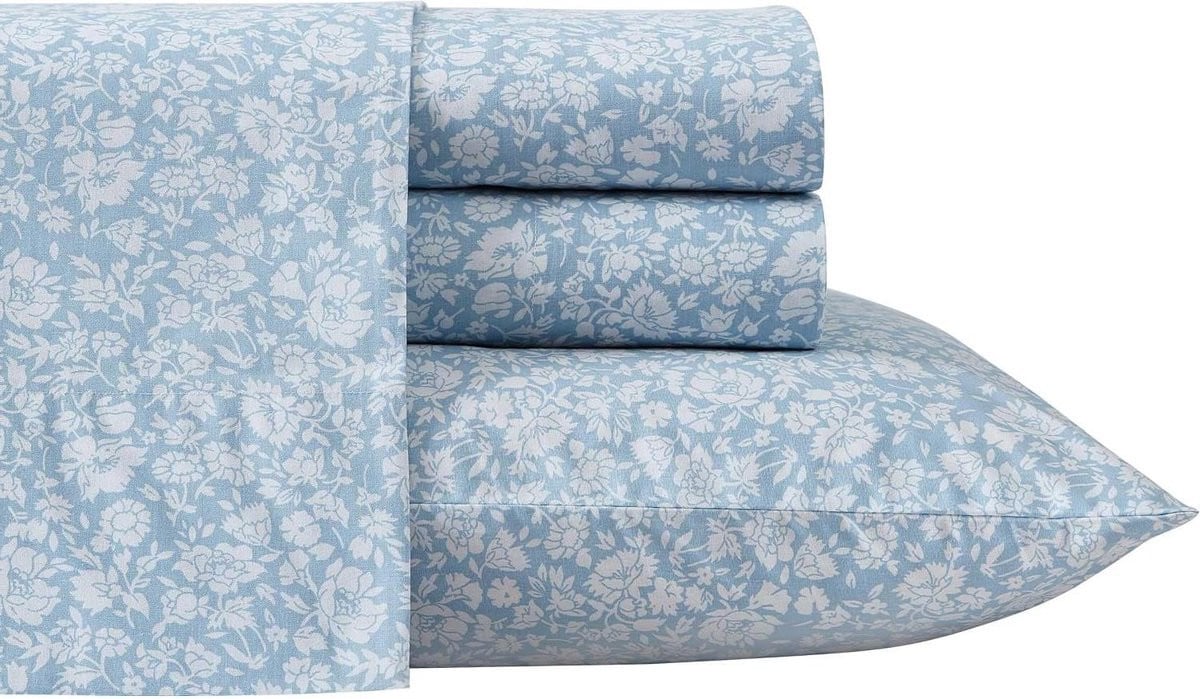 Katoenen Lakenset Blauw - 100% Katoen Percal - Twin