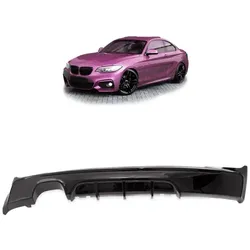 Heckansatz Heckspoiler Diffusor passend für BMW F22 Coupe F23 Cabrio für M-Paket 2-Rohr