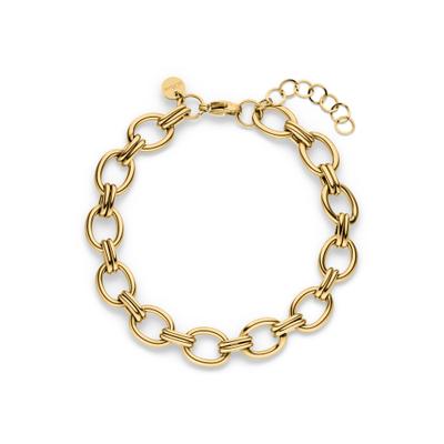Armband S.OLIVER "Schmuck Geschenk Edelstahl The Soft Link", gelbgoldfarben, Armbänder, Damen, 21cm, Edelstahl, Armband