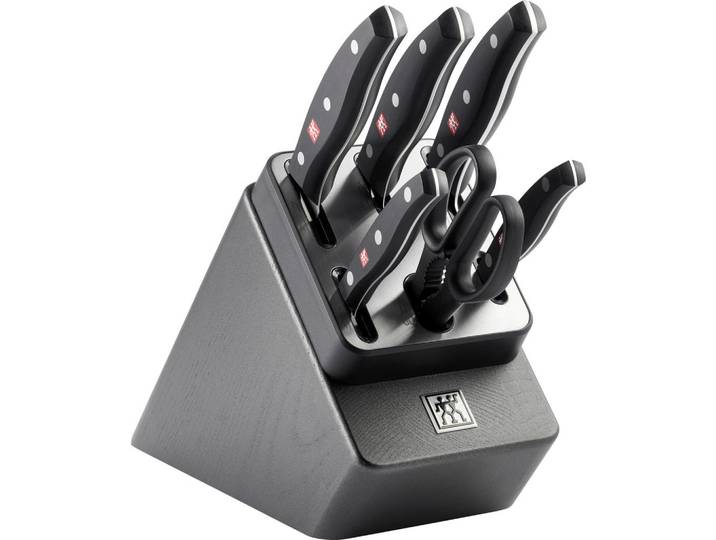 Zwilling Messerblock Signature, Schwarz, Metall, 7-teilig, 10.3x3.4x37.8 cm, Kochen, Küchenmesser, Messersets