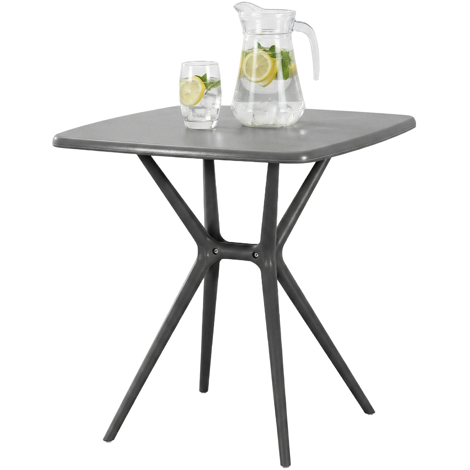 CLP Gartentisch wetterfest stabil Becky, Bistrotisch eckig 72x72 cm, Balkontisch Polypropylen UV-beständig winterfest, Innen- und Außenbereich