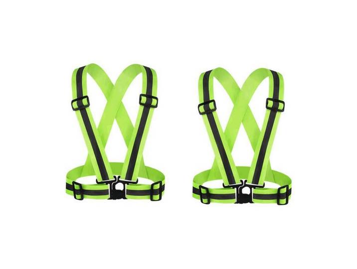 Sicherheitsweste 2-teiliges Set Reflektierend Gelb, Hellgrün, 15x1x40 cm, Freizeit & Co, Sport & Fitness, Fahrräder, Fahrradzubehör