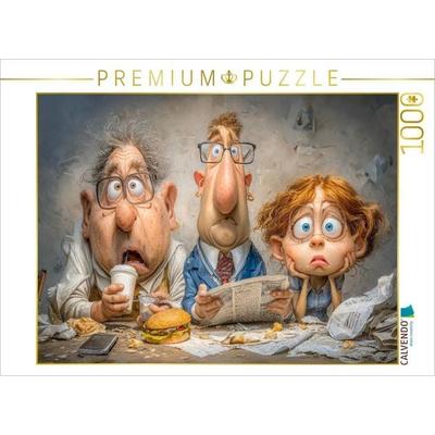 CALVENDO Puzzle Ich esse jetzt schnell, bevor das Telefon merkt, dass ich Pause habe | 1000 Teile Lege-Größe 64x48cm Foto-Puzzle für glückliche
