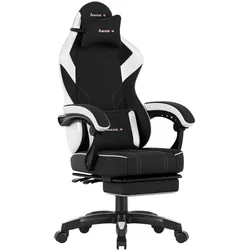 Huzaro Force 3.7 White Carbon Gaming-Stuhl, Gaming Stuhl, Schwarz, Weiss