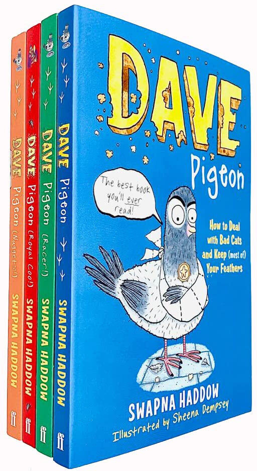 Faber Dave Pigeon Collection 4 Books Set By Swapna Haddow (Dave Pigeon, Nuggets, Racer, Royal Coo!)