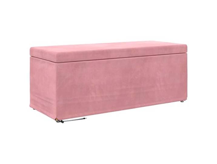HKLGBVCR Hocker, rosa Samt und Holz, 101 x 41 x 40 cm Gepolsterte Sitzfläche, Knödelfüße, Montage inklusive, vielseitig einsetzbar, pflegeleicht