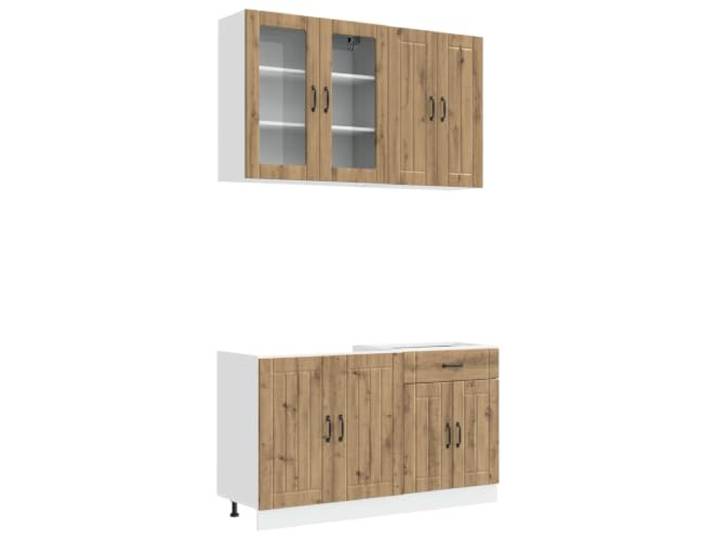 IBUQDDV Kücheneinheit Lucca 4 STK. Artisan-Eiche Holzwerkstoff Verstellbare Füße, Wandbefestigung, pflegeleichte Oberfläche, Stauraum, Arbeitsplatte, Holzwerkstoff