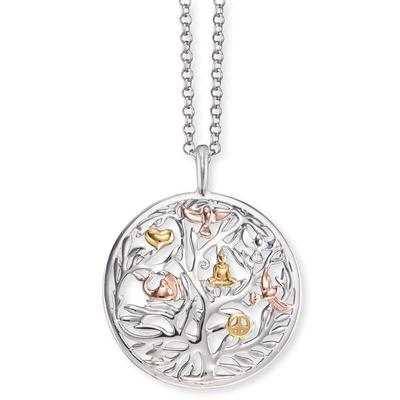 Kette mit Anhänger ENGELSRUFER "Kette Lebensbaum", rosa (silberfarben, goldfarben, roségoldfarben), Halsketten, Damen, Silber 925 (Sterlingsilber), L: 50
