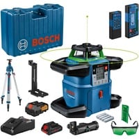 Akku-Rotationslaser GRL 650 CVHG Professional, 18Volt, mit Baustativ blau, Akku ProCORE18V 4,0Ah, Koffer, grüne Laserlinie