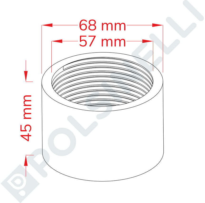 Polsinelli Manchon en acier inoxydable 2"