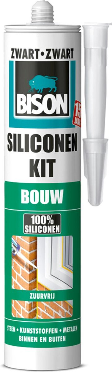 Bison Siliconenkit Bouw zwart koker 300 ml