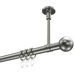 GARDINENSTANGE Sonette Luino 140 cm, 1-läufig, 20 mm Ø Edelstahl-Optik