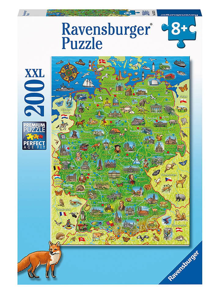 Ravensburger 200tlg. Puzzle "Bunte Deutschlandkarte" - ab 8 Jahren - onesize