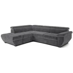 COTTA Ecksofa mit Funktion Speedway Stoff Grau Stone