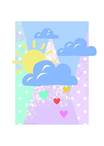 Komar Disney Wandafbeelding Winnie de Pooh Clouds Kunstdruk voor de Kinderkamer, Breedte: 50 cm, Hoogte: 70 cm