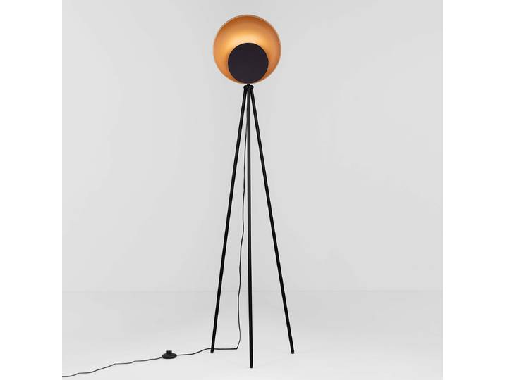Lampadaire Kitro Ø 34cm Doré/Noir/Noir/Doré Matériau : Métal Surface en métal : Laqué Type de métal : Aluminium LED non-remplaçables Module LED