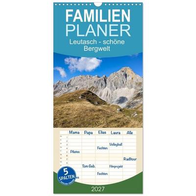 Familienplaner 2027 - Leutasch - schöne Bergwelt mit 5 Spalten (Wandkalender, 21 x 45 cm) CALVENDO