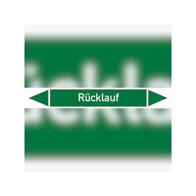 Rohrleitungskennzeichen Rücklauf - 100x15 mm Folie selbstklebend