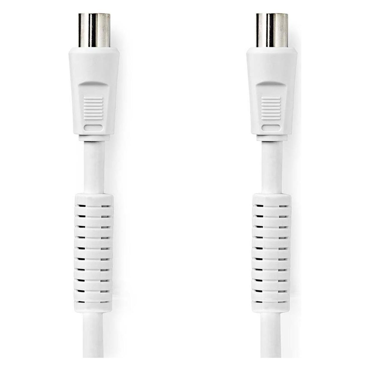 Nedis Koaxial Kabel | IEC (Coax) Stecker | IEC (Coax) Buchse | Vernickelt | 120 dB | 75 Ohm | 4-fach (120 dB) (CSGL40020WT20)