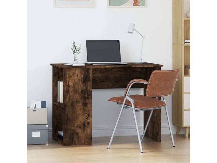 Bureau chêne fumé 100x55x75 cm bois ingénierie bureau design moderne spacieux