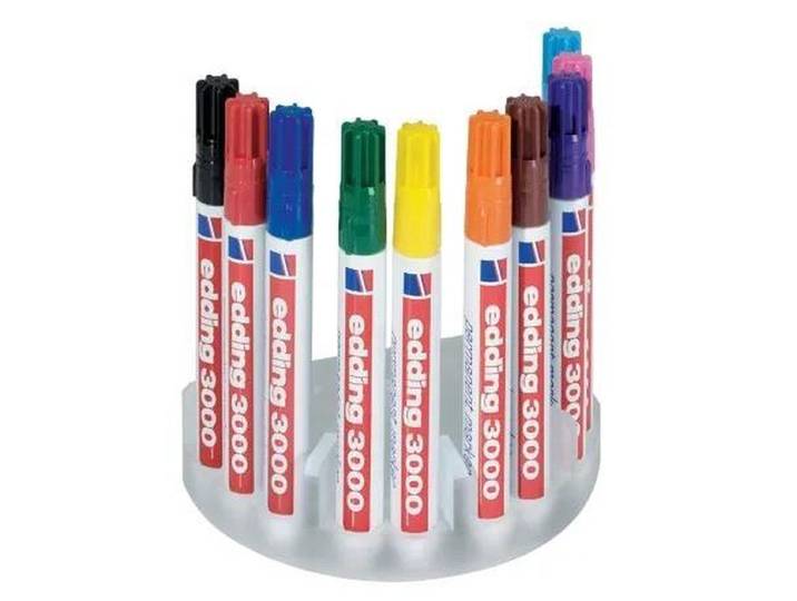 edding 400 permanent marker - ronde punt 1 mm - watervast sneldrogend - 10 kleuren