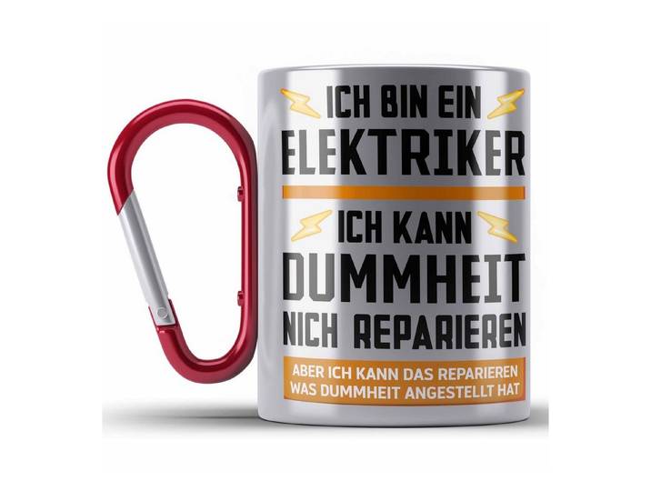Trendation Thermotasse Elektriker Geschenke für Männer Edelstahl Tasse Geschenk Elektriker El