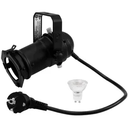 EUROLITE Set PAR-16 Spot GU-10 schwarz + GU-10 230V LED SMD 7W 3000K
