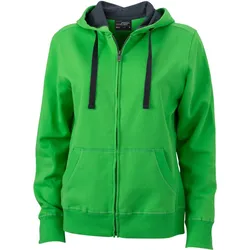 James & Nicholson Schwere Damen Kapuzenjacke Sweatjacke JN594 green/carbon XL