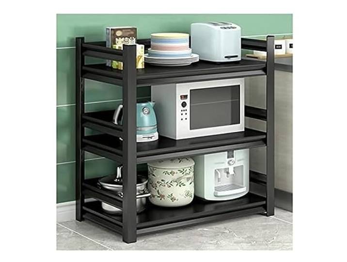 CVdrtyED Mikrowellenregal 3-stufiges Mikrowellenregal Aus Stahl, Mikrowellenständer, Bäckerregal, Gewürzregal Für Küche Und Badezimmer Küchenregal Stehend