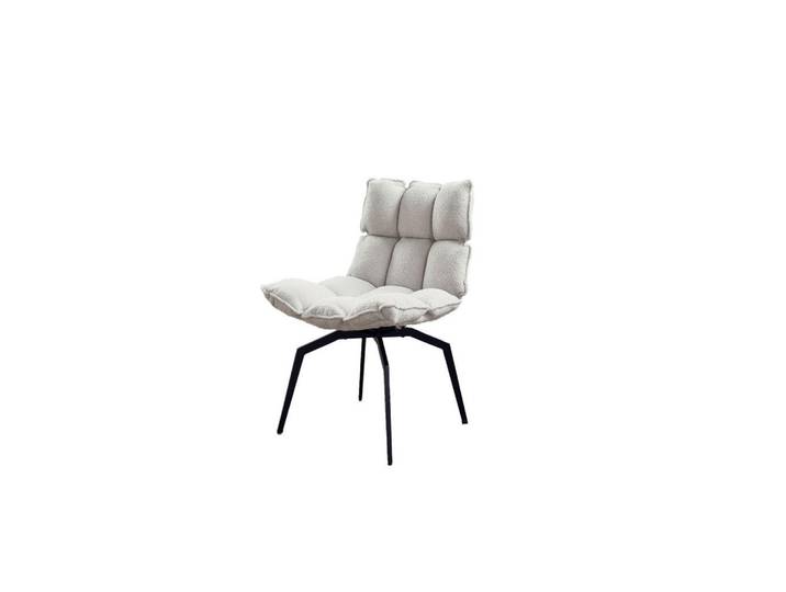 Kawola Esszimmerstuhl Baro Weiß Webstoff Drehbar (360°) (1er-Set), Textil, 54x86x65 cm, Esszimmer, Stuhl