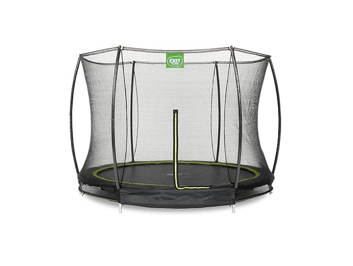 EXIT Toys Silhouette Bodentrampolin - ø305cm - Rundes Inground Gartentrampolin Outdoor für Kinder - Mit Sicherheitsnetz und Fußschutzsystem - Sicherer Einstieg - Gute Sprungkraft - Schwarz