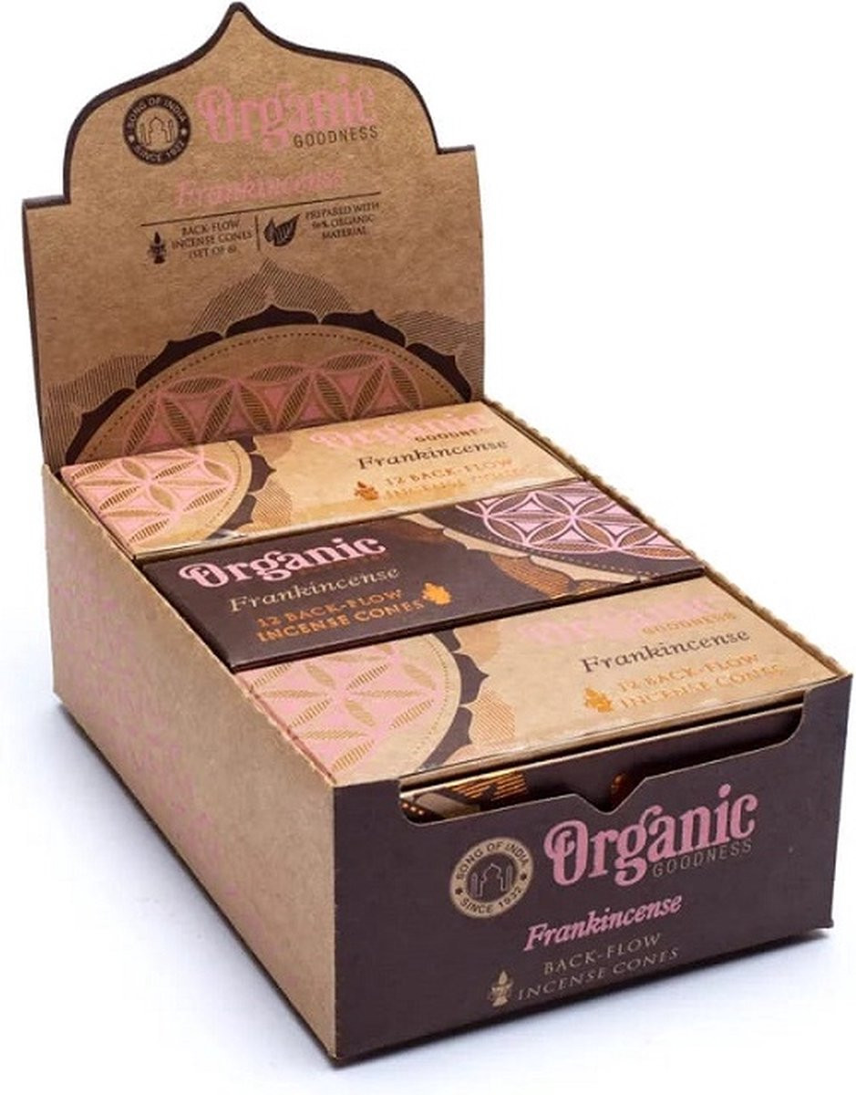Song of India Organic Goodness Frankincense Backflow Wierookkegels - 6 stuks