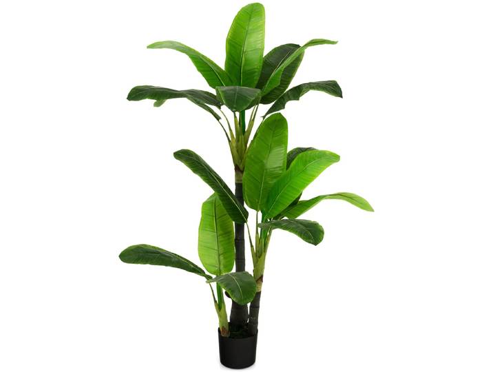 150 CM Kunstmatige Plant Kunstmatige Bananenboom Nep Tropische Palmboom Met 18 Grote Bladeren Realistische Groene Potplant