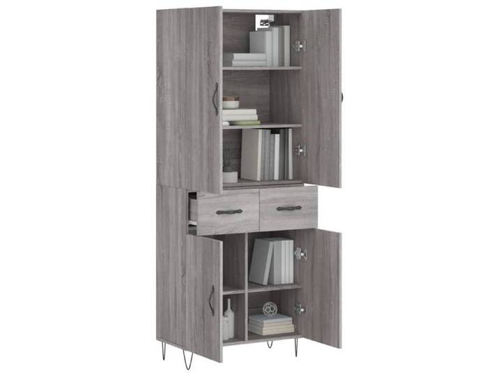 Gris Buffet & bahut contemporain，Buffet haut， Sonoma gris 69 5x34x180 cm Bois d'ingénierie FR&2767