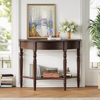 GREATPLANINC Half Moon Console Table Entryway Side Table