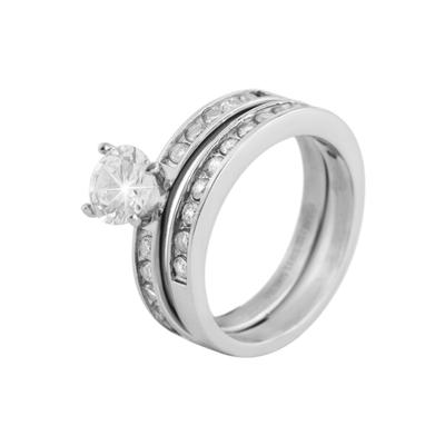 Fingerring AKZENT "Naamah, langlebig" Gr. 54, silber (silberfarbig), Fingerringe, Damen, 54, Edelstahl, Fingerring