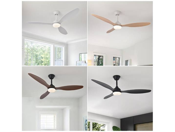 Ventilateur de plafond avec lumière, 25 pouces/42 pouces/52 pouces, ventilateur de plafond à profil bas avec télécommande, pour intérieur et extérieur couvert.