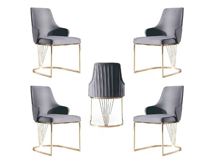 Xlmoebel Sitzgruppe Elegante Stühle mit hochwertiger Toffpolsterung für Gastronomie, (4x Stühle, 4-tlg., 4x Stühle), Hergestellt in Europa