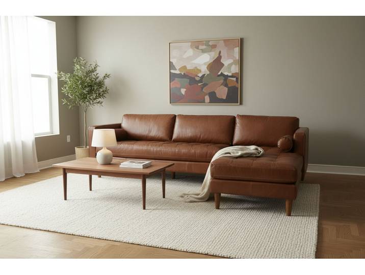 Canapé d'angle Pittsburgh en Cuir - Mt Brown