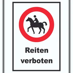 HB-Druck Reiten verboten Schild kein Reitweg Keine Pferde A2 (420x594mm)