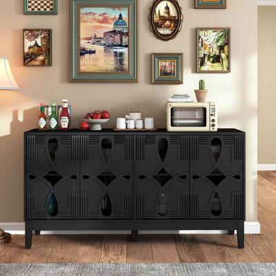 Ostweer Console Cabinet Bathroom Floor Cabinet with Adjustable Shelves, Buffet Server Cabinet Sideboard TV Stand