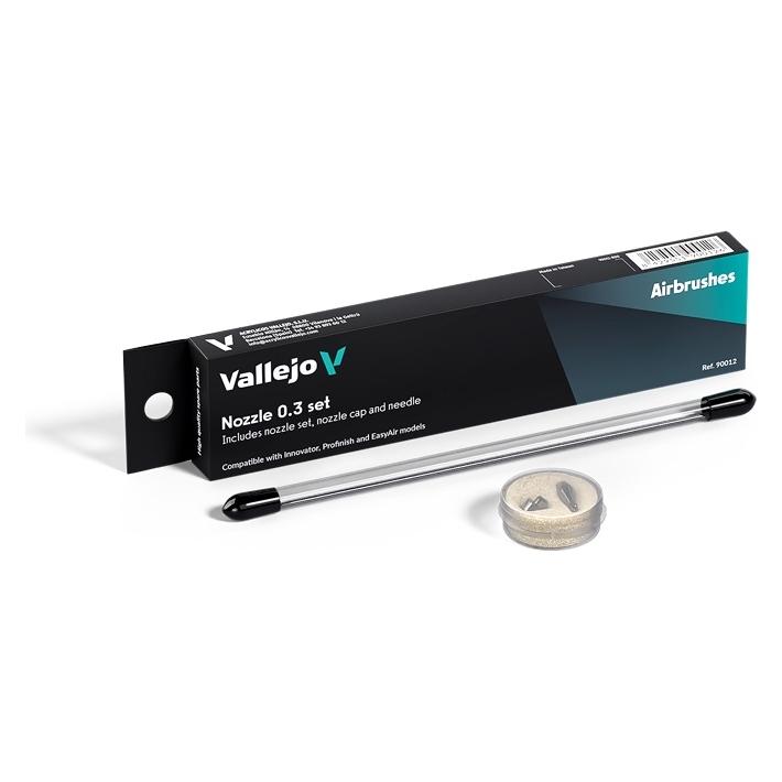 Vallejo 0.3 Complete needle+nozzle/needle cap set (Innovator & Profinish &EasyAir)) (90012)