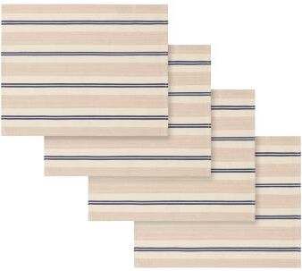 French Home Set of 4 Cream, Blue, and Pink Striped Placemats