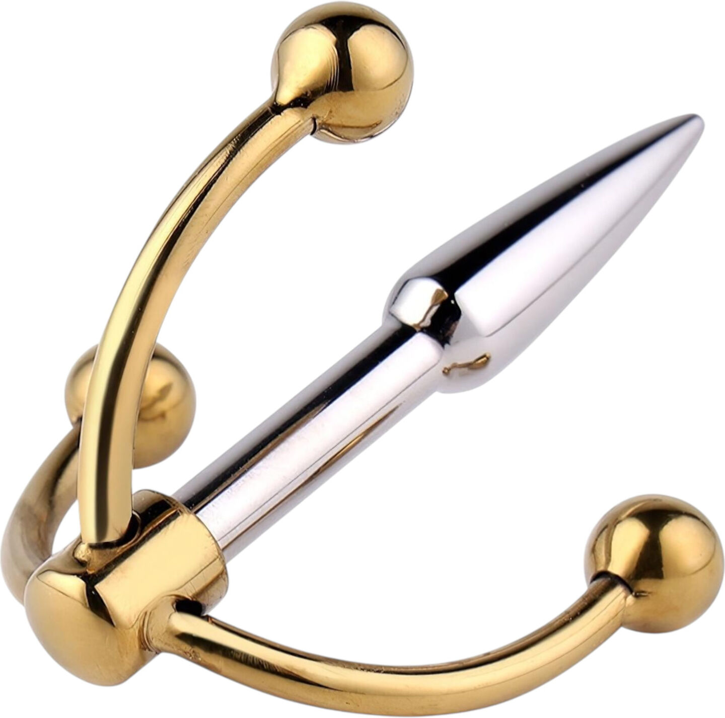 Urethralplay - Anchored Metal Dilator - 4.5cm (Silver)