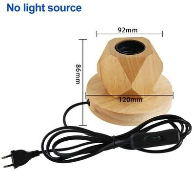 Uplift Picks Modern Polyhedron Wooden Table Lamp With E27 Socket For Warm Decor e