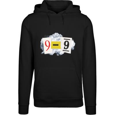 Kapuzenpullover MISTERTEE "MisterTee Herren Neun bis Neun Hoody", Herren, Gr. M, schwarz, 65% Baumwolle, 35% Polyester, mehrfarbig, normal, ohne Ausschnitt, Pullover Kapuzenpullover