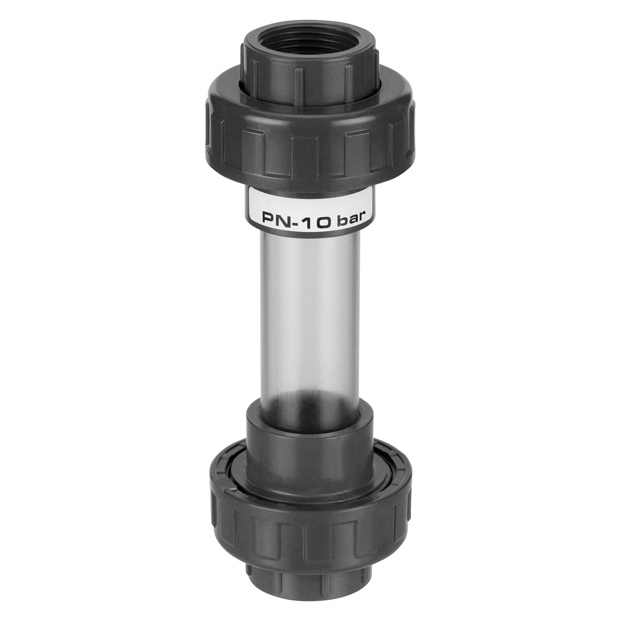 REKUBIK PVC-U Durchfluss-Schauglas mit Verschraubung + 2x Innengewinde 3" IG x 3" IG 7422090