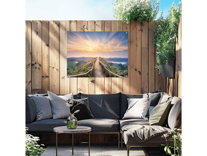 Outdoor-Poster Morgenröte PVC Blau/Blau 60 x 80 x 0cm