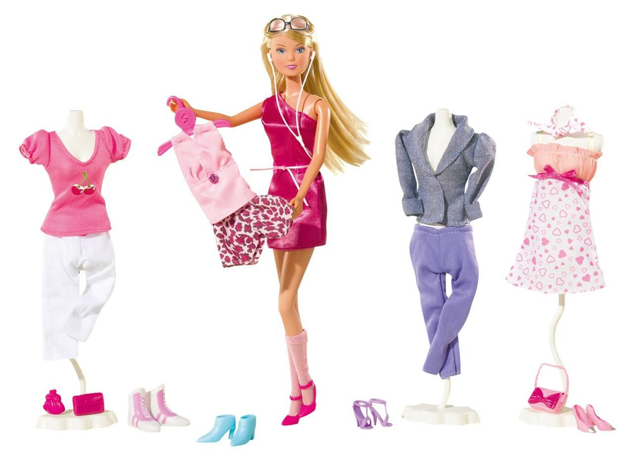 Simba Steffi Love Mega Fashion Pop aankleedpop met 45 mode-accessoires