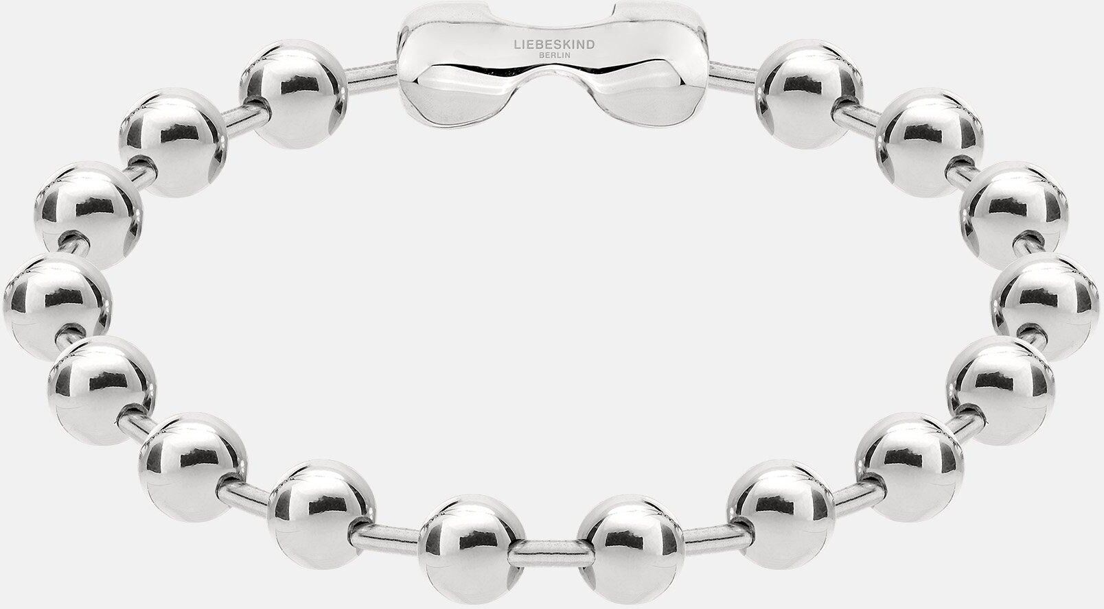 Edelstahlarmband LIEBESKIND BERLIN "Schmuck Geschenk Armkette Steel Balls", silber (edelstahlfarben), Armbänder, Damen, 19cm, Edelstahl, Edelstahlarmband